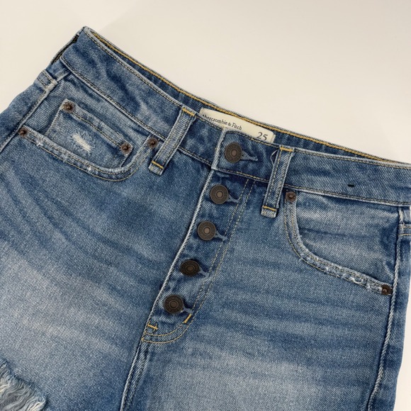 Abercrombie & Fitch Pants - Abercrombie & Fitch Shorts Women 25 Medium Wash High Rise Curve Love Button Fly